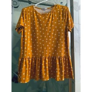 Floral yellow peplum top